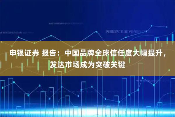 申银证券 报告：中国品牌全球信任度大幅提升，发达市场成为突破关键